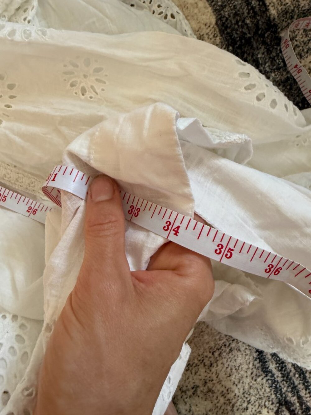 Anthropologie Eyelet Embroidered Babydoll Dress Ruffle Sleeve White 2X - Picture 8 of 8